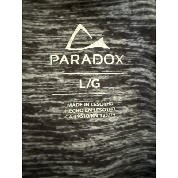 Paradox Womens Large Gray Base Layer 1/4 Zip Mock Neck Thumb Holes Pullover - Picture 5 of 9